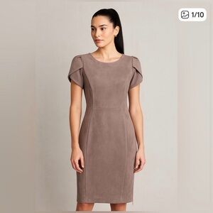 Woman's Dresses Calvin Klein Suede Tulip Sleeve Sheeth NWT 8P